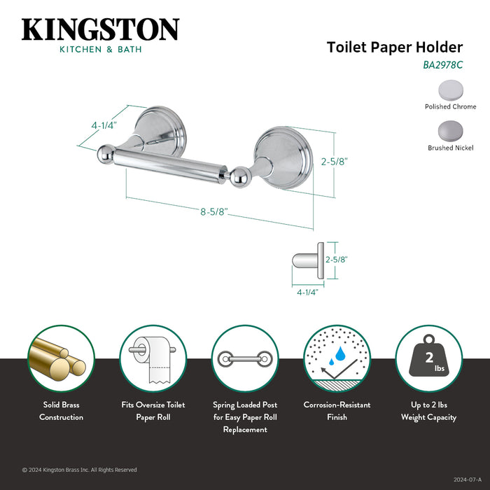 Kingston Brass BA2978C Governor Toilet Paper Holder, Polished Chrome