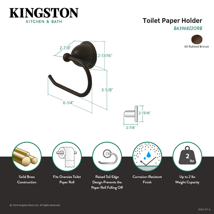 Kingston Brass BA3968Z2ORB Toilet Paper Holder, Oil Rubbed Bronze