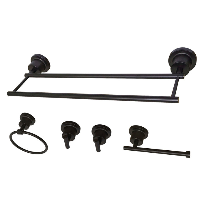 Kingston Brass BAH821318478ORB Concord 5-Piece 18" Dual Towel Bar Bathroom Accessory Set, Oil Rubbed Bronze