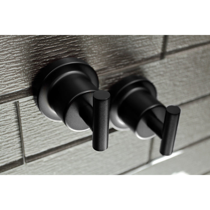 Kingston Brass BAH8213478MB Concord 5-Piece 24" Dual Towel Bar Bathroom Accessory Set, Matte Black