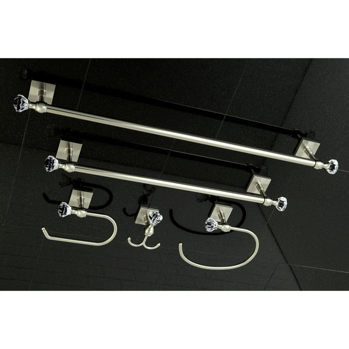 Kingston Brass BAHK70512478SN Celebrity 5-Piece 18" and 24" Towel Bars Bathroom Accessory Set, Brushed Nickel