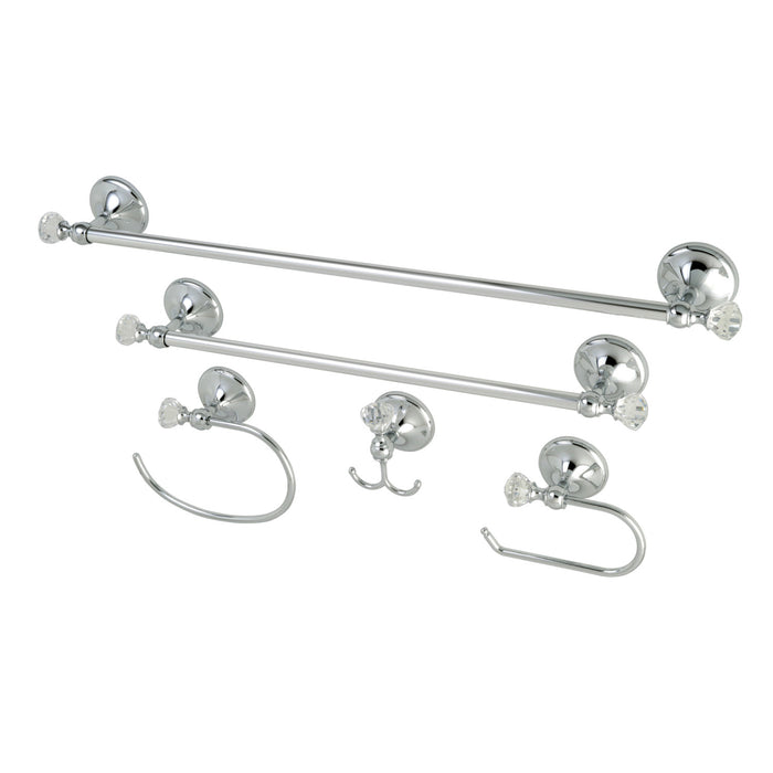 Kingston Brass BAHK71512478C Celebrity 5-Piece 18" and 24" Towel Bars Bathroom Accessory Set, Polished Chrome