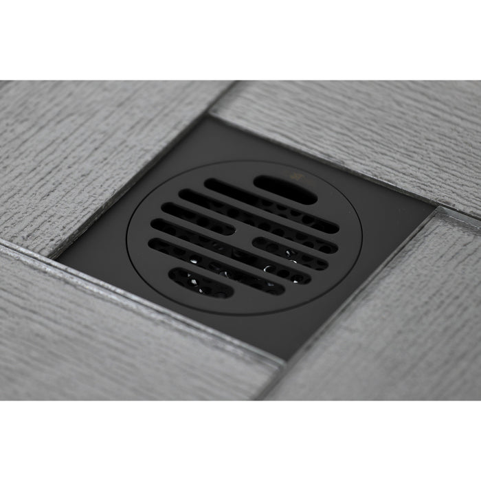 Kingston BSF4262ORB Watercourse Symmetric 4" Brass Square Grid Shower Drain with Hair Strainer, Oil Rubbed Bronze
