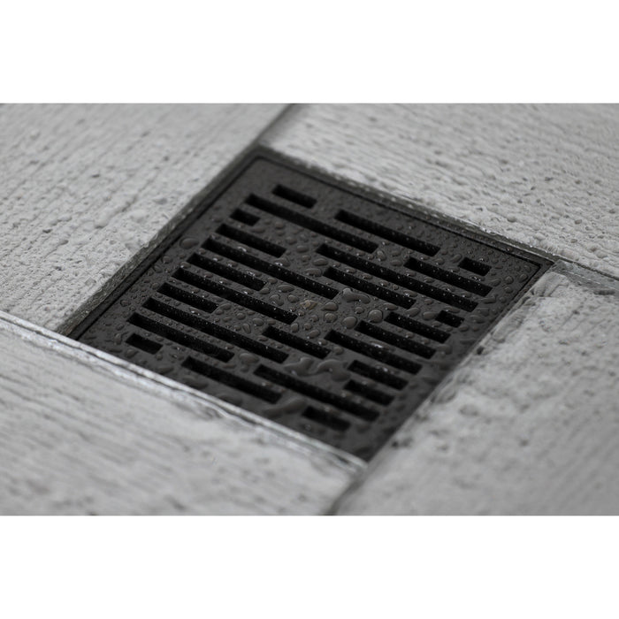 Kingston Brass BSF6310ORB Watercourse Transit 4" Brass Square Grid Shower Drain with Hair Strainer, Oil Rubbed Bronze