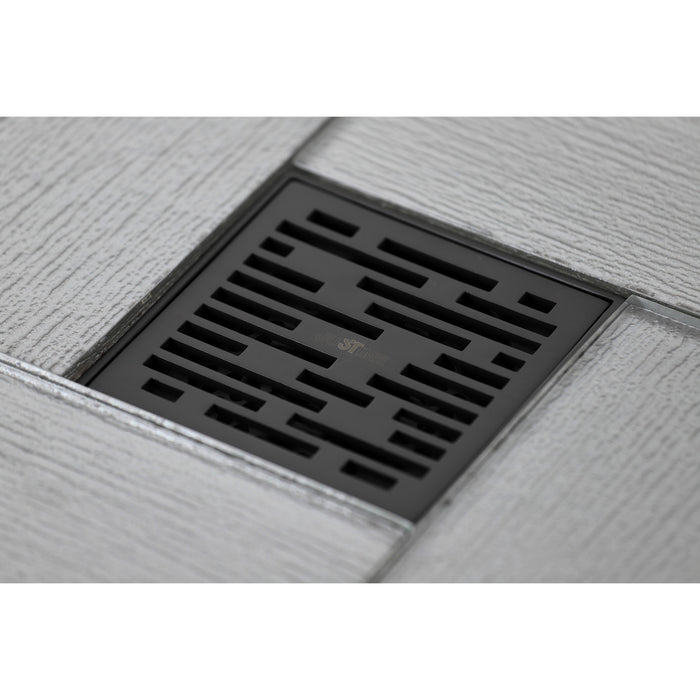 Kingston Brass BSF6310ORB Watercourse Transit 4" Brass Square Grid Shower Drain with Hair Strainer, Oil Rubbed Bronze