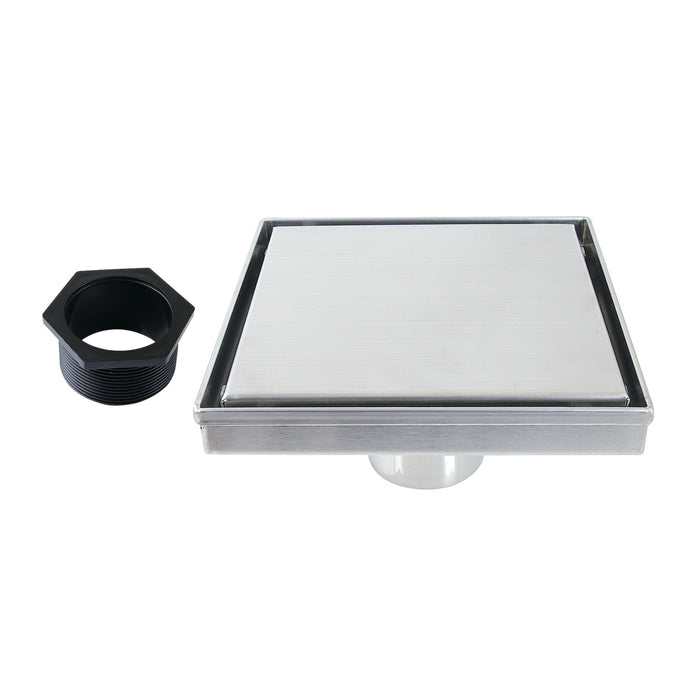 Kingston Brass BSF6621 Watercourse 6" Stainless Steel Square Shower Drain with Hair Catcher, Polished Chrome