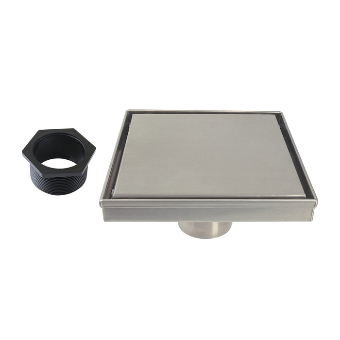 Kingston Brass BSF6628 Watercourse 6" Stainless Steel Square Shower Drain with Hair Catcher, Brushed Nickel