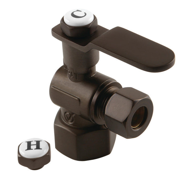 Kingston Brass CA4310ORB 1/2" FIP x 3/8" O.D. Comp Quarter-Turn Angle Shut-Off Valve, Oil Rubbed Bronze