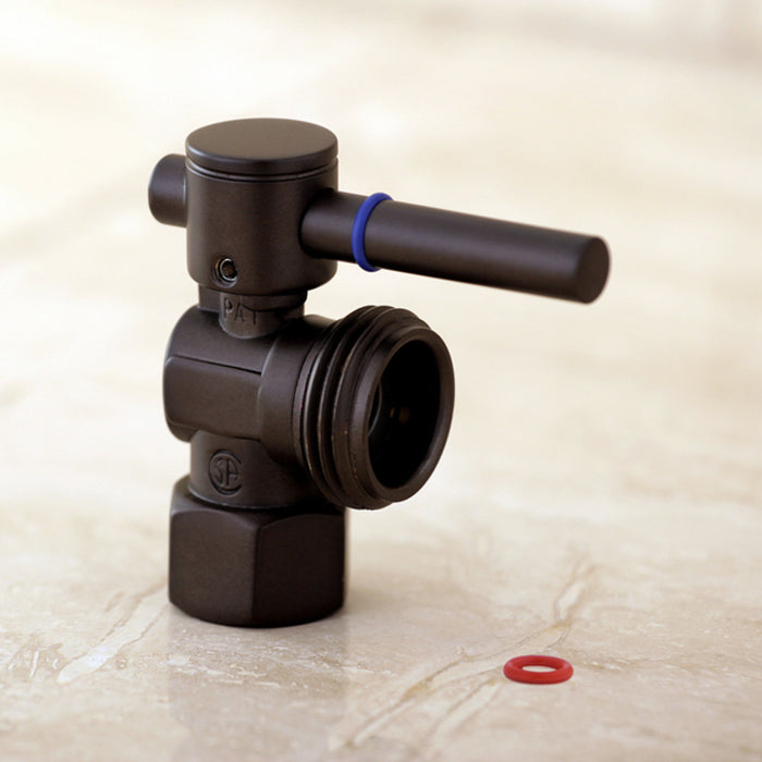 Kingston Brass CC13005DL 1/2" FIP x 3/4" Hose Thread Quarter-Turn Angle Shut-Off Valve, for Washing Machine, Oil Rubbed Bronze