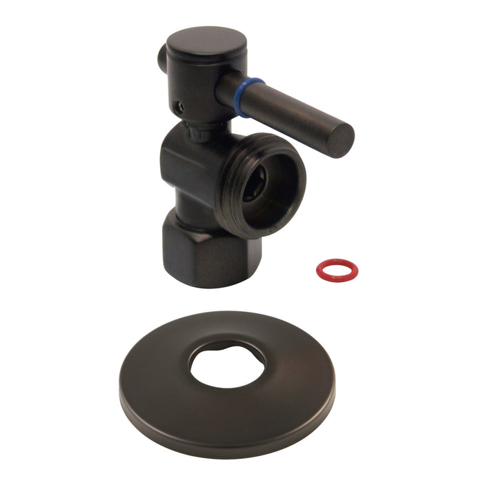 Kingston Brass CC13005DLK 1/2" FIP x 3/4" Hose Thread Quarter-Turn Angle Shut-Off Valve with Flange, Oil Rubbed Bronze