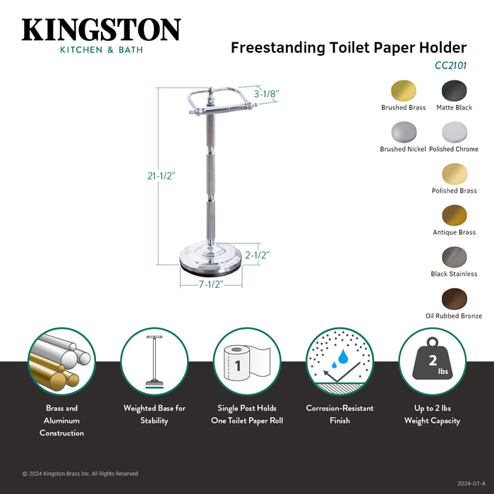 Kingston Brass CC2104 Georgian Freestanding Toilet Paper Holder, Black Stainless
