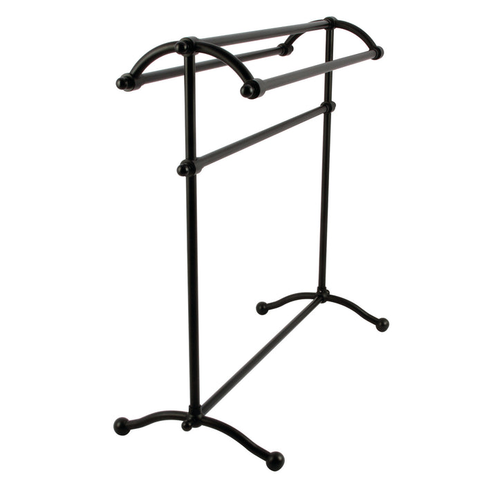 Kingston Brass CC2290 Vintage 30" Freestanding Pedestal 4-Tier Towel Rack, Matte Black