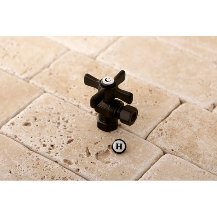 Kingston Brass CC33105ZX 3/8" FIP x 3/8" O.D. Comp Quarter-Turn Angle Shut-Off Valve, Oil Rubbed Bronze