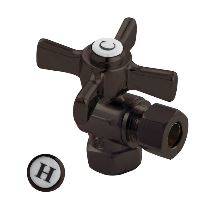 Kingston Brass CC33105ZX 3/8" FIP x 3/8" O.D. Comp Quarter-Turn Angle Shut-Off Valve, Oil Rubbed Bronze