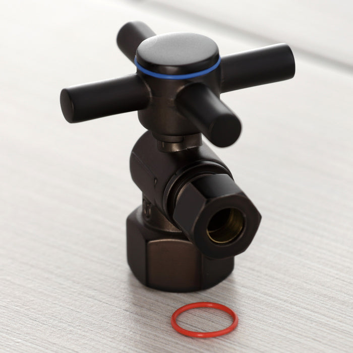 Kingston Brass CC43105DX 1/2" FIP x 3/8" O.D. Comp Quarter-Turn Angle Shut-Off Valve, Oil Rubbed Bronze
