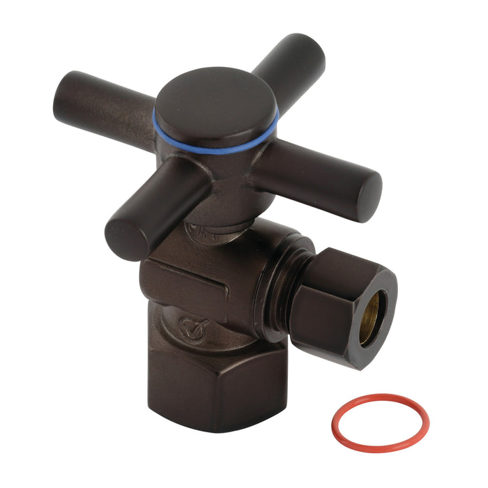 Kingston Brass CC43105DX 1/2" FIP x 3/8" O.D. Comp Quarter-Turn Angle Shut-Off Valve, Oil Rubbed Bronze