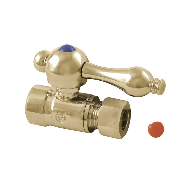 Kingston Brass CC43252 1/2" Sweat x 3/8" O.D. Comp Straight Shut-Off Valve, Polished Brass