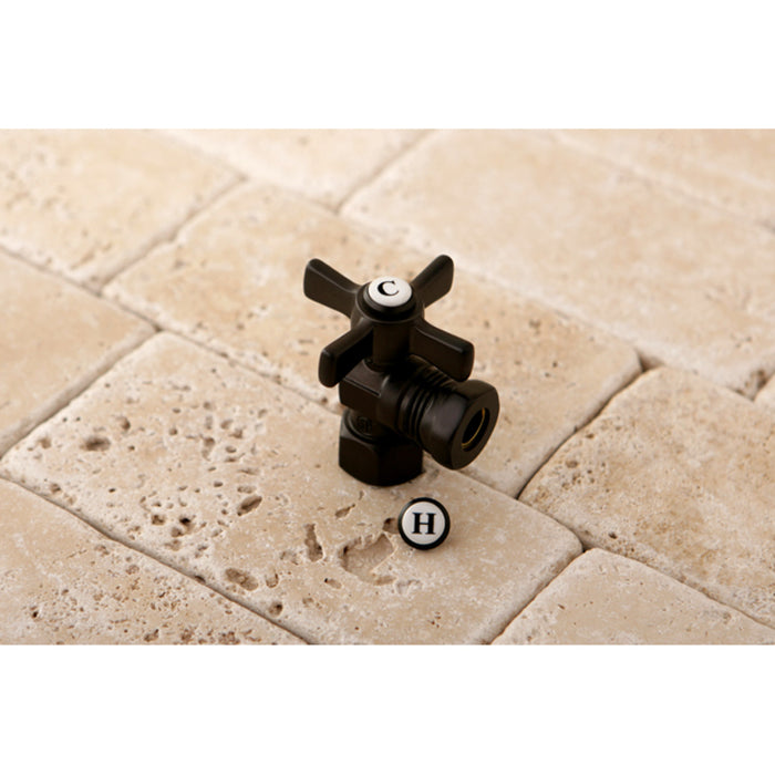Kingston Brass CC44105ZX 1/2" FIP x 1/2" or 7/16" Slip Joint Quarter-Turn Angle Shut-Off Valve, Oil Rubbed Bronze