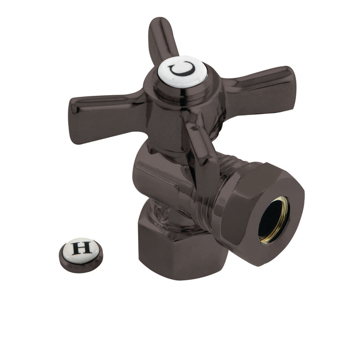 Kingston Brass CC44105ZX 1/2" FIP x 1/2" or 7/16" Slip Joint Quarter-Turn Angle Shut-Off Valve, Oil Rubbed Bronze