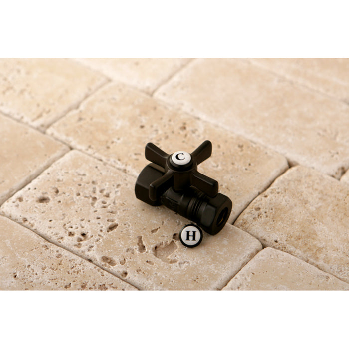 Kingston Brass CC44155ZX 1/2" FIP x 1/2" or 7/16" Slip Joint Quarter-Turn Straight Shut-Off Valve, Oil Rubbed Bronze