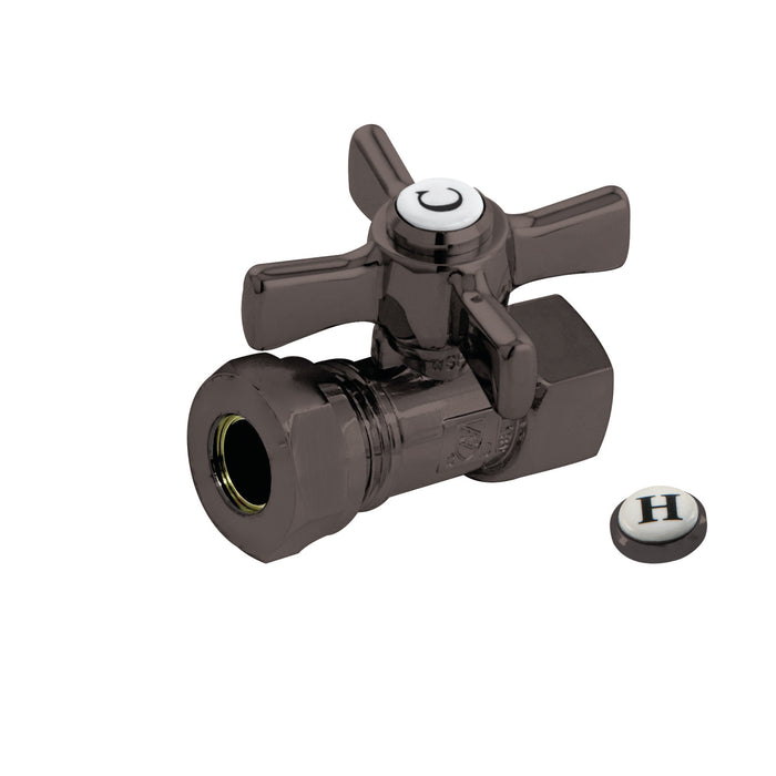 Kingston Brass CC44155ZX 1/2" FIP x 1/2" or 7/16" Slip Joint Quarter-Turn Straight Shut-Off Valve, Oil Rubbed Bronze