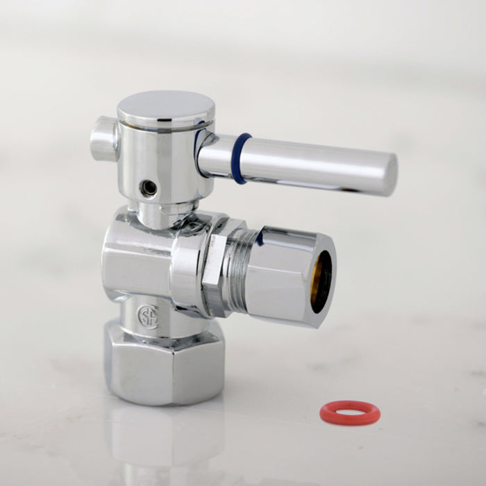 Kingston Brass CC44401DL 1/2" FIP x 1/2" O.D. Comp Quarter-Turn Angle Shut-Off Valve, Polished Chrome