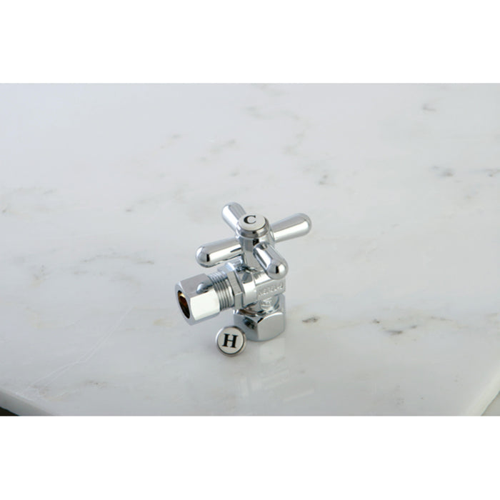 Kingston Brass CC44401X 1/2" FIP x 1/2" O.D. Comp Quarter-Turn Angle Shut-Off Valve, Polished Chrome