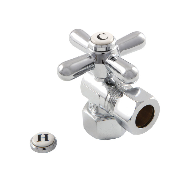Kingston Brass CC44401X 1/2" FIP x 1/2" O.D. Comp Quarter-Turn Angle Shut-Off Valve, Polished Chrome