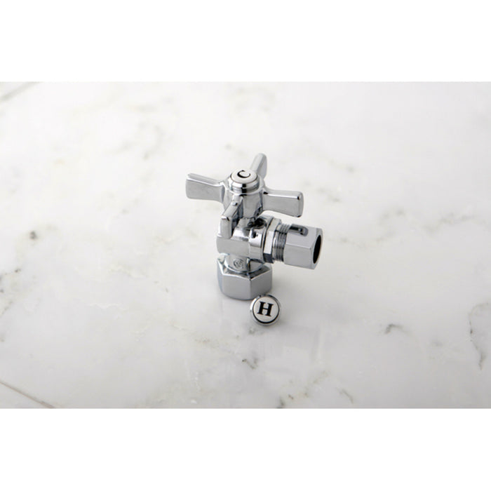 Kingston Brass CC44401ZX 1/2" FIP x 1/2" O.D. Comp Quarter-Turn Angle Shut-Off Valve, Polished Chrome