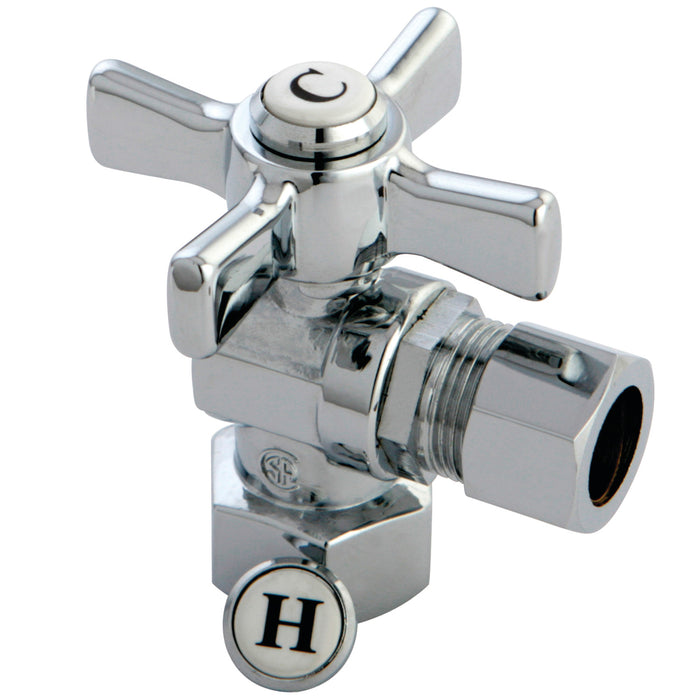 Kingston Brass CC44401ZX 1/2" FIP x 1/2" O.D. Comp Quarter-Turn Angle Shut-Off Valve, Polished Chrome