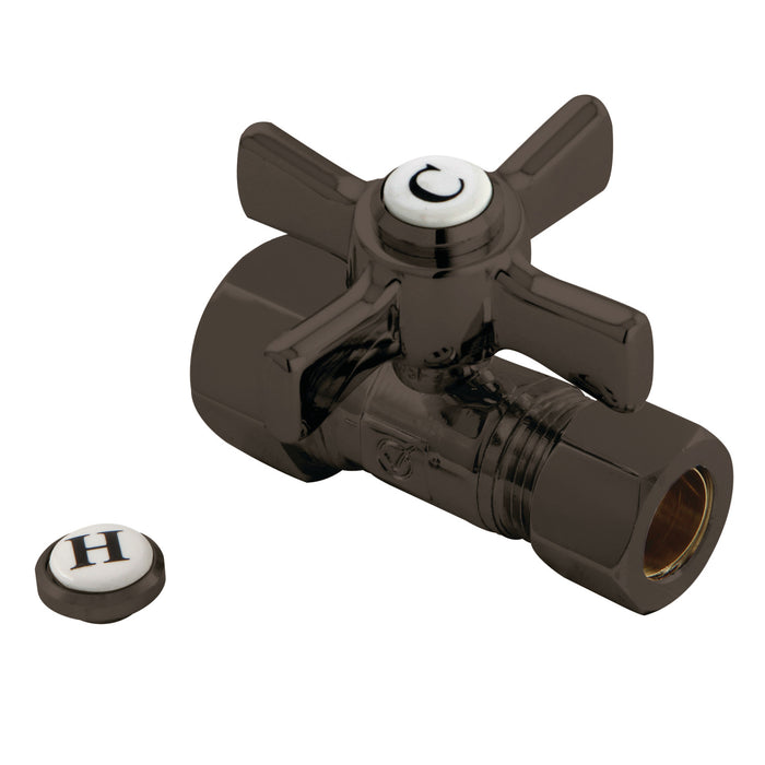 Kingston Brass CC44455ZX 5/8" O.D. Comp x 1/2" O.D. Comp Quarter-Turn Straight Shut-Off Valve, Oil Rubbed Bronze