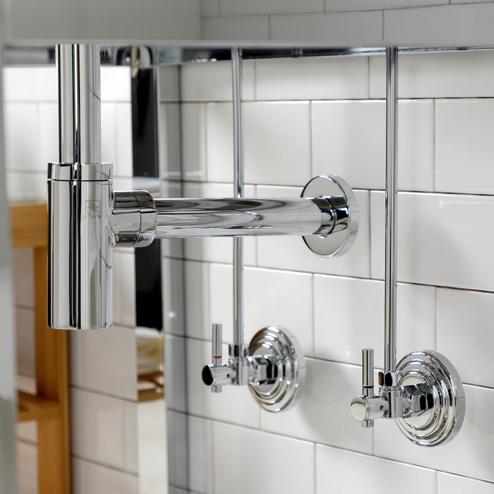 Kingston Brass CC53301DLTRMK1 Trimscape Modern Plumbing Sink Trim Kit with Bottle Trap and Drain (No Overflow), Polished Chrome