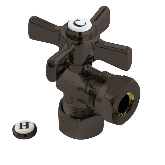 Kingston Brass CC54305ZX 5/8" O.D. Comp x 1/2" or 7/16" Slip Joint Quarter-Turn Angle Shut-Off Valve, Oil Rubbed Bronze