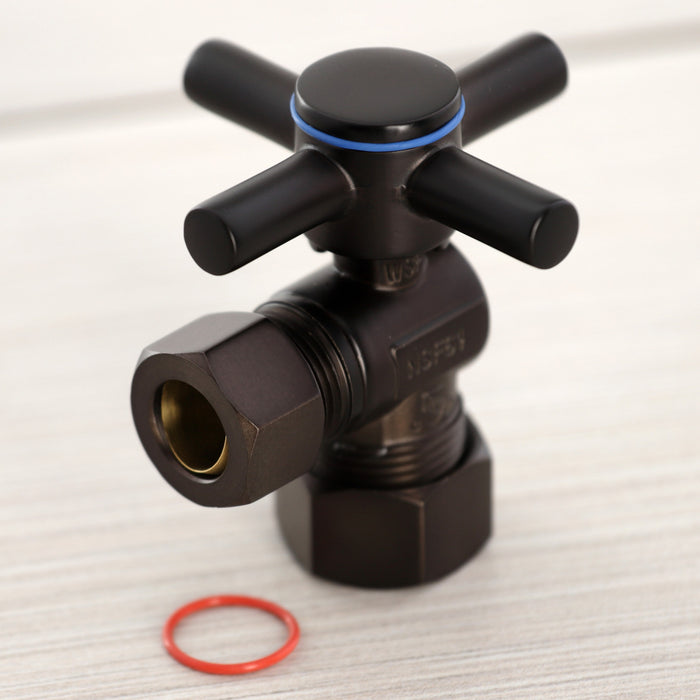 Kingston Brass CC54405DX 5/8" O.D. Comp x 1/2" O.D. Comp Quarter-Turn Angle Shut-Off Valve, Oil Rubbed Bronze