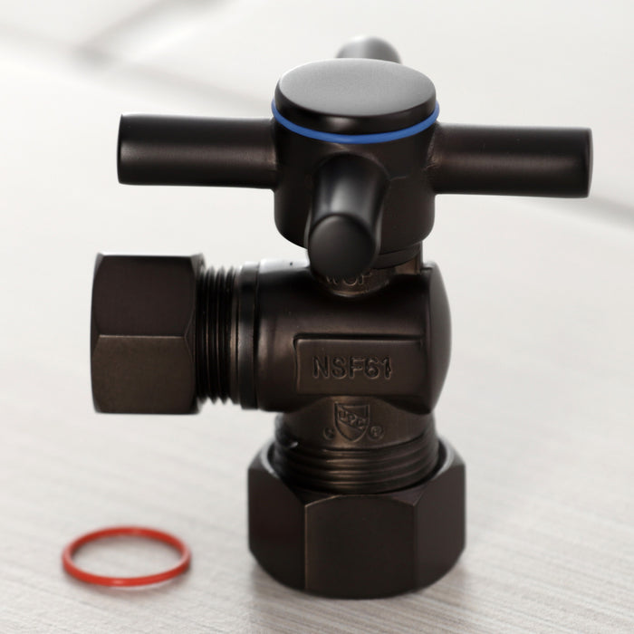 Kingston Brass CC54405DX 5/8" O.D. Comp x 1/2" O.D. Comp Quarter-Turn Angle Shut-Off Valve, Oil Rubbed Bronze