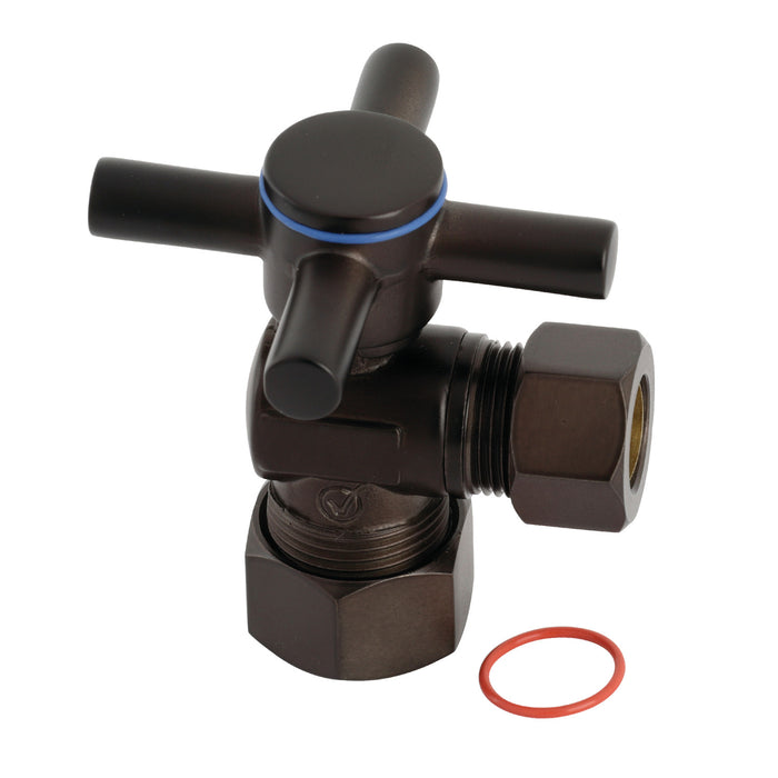 Kingston Brass CC54405DX 5/8" O.D. Comp x 1/2" O.D. Comp Quarter-Turn Angle Shut-Off Valve, Oil Rubbed Bronze