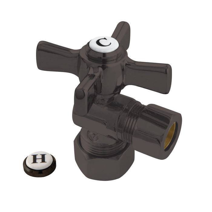 Kingston Brass CC54405ZX 5/8" O.D. Comp x 1/2" O.D. Comp Quarter-Turn Angle Shut-Off Valve, Oil Rubbed Bronze