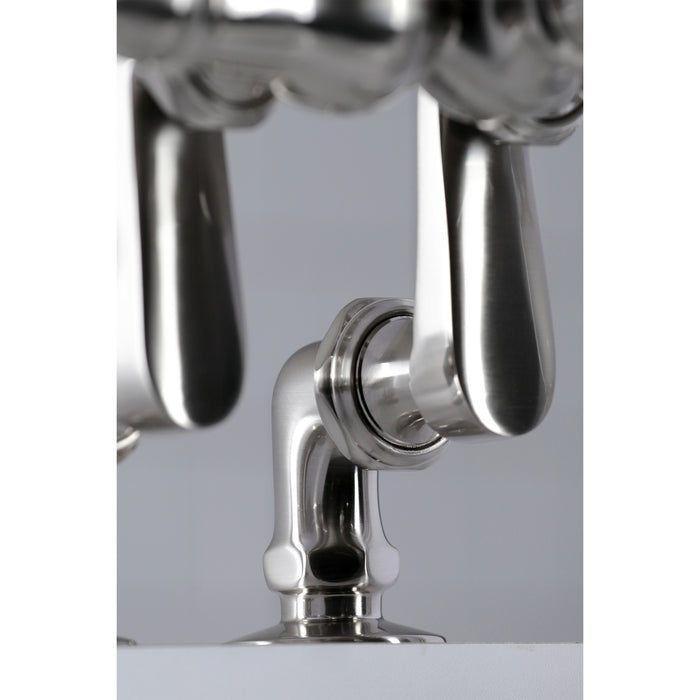 Kingston Brass CC6017T8 Vintage 3-3/8" Adjustable Center Deck-Mount Clawfoot Tub Faucet with Hand Shower, Brushed Nickel