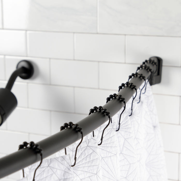 Kingston Brass CC6720 Edenscape 60"-72" Stainless Steel Adjustable Single Curved Shower Curtain Rod, Matte Black