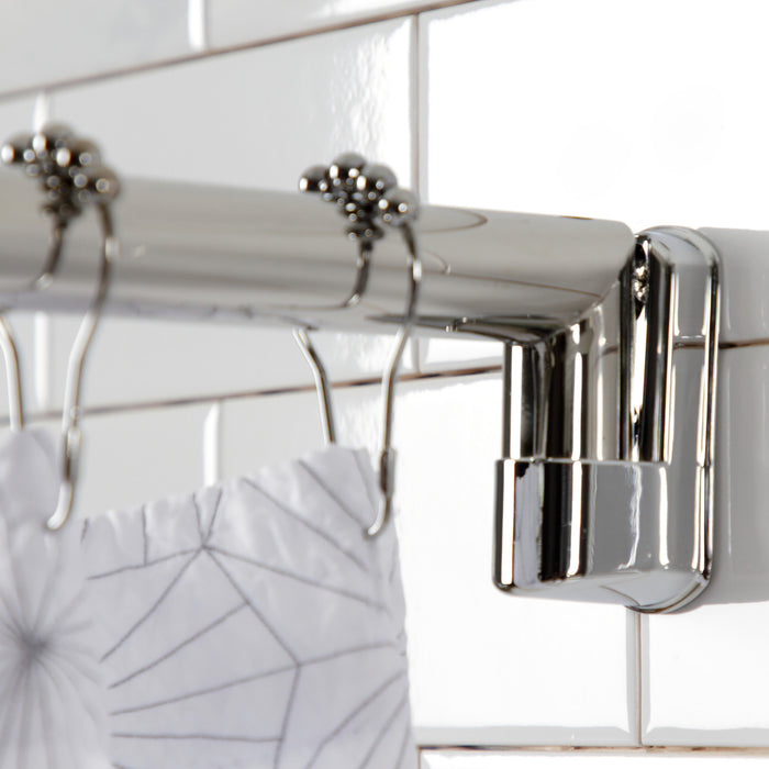 Kingston Brass CC6721 Edenscape 60"-72" Stainless Steel Adjustable Single Curved Shower Curtain Rod, Polished Chrome