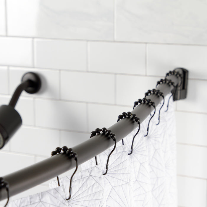 Kingston Brass CC6725 Edenscape 60"-72" Stainless Steel Adjustable Single Curved Shower Curtain Rod, Oil Rubbed Bronze
