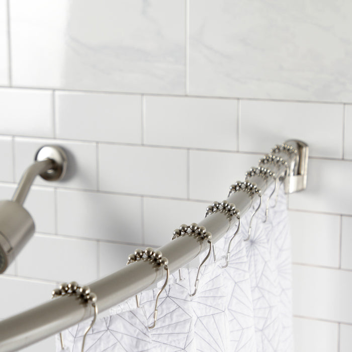 Kingston Brass CC6728 Edenscape 60"-72" Stainless Steel Adjustable Single Curved Shower Curtain Rod, Brushed Nickel