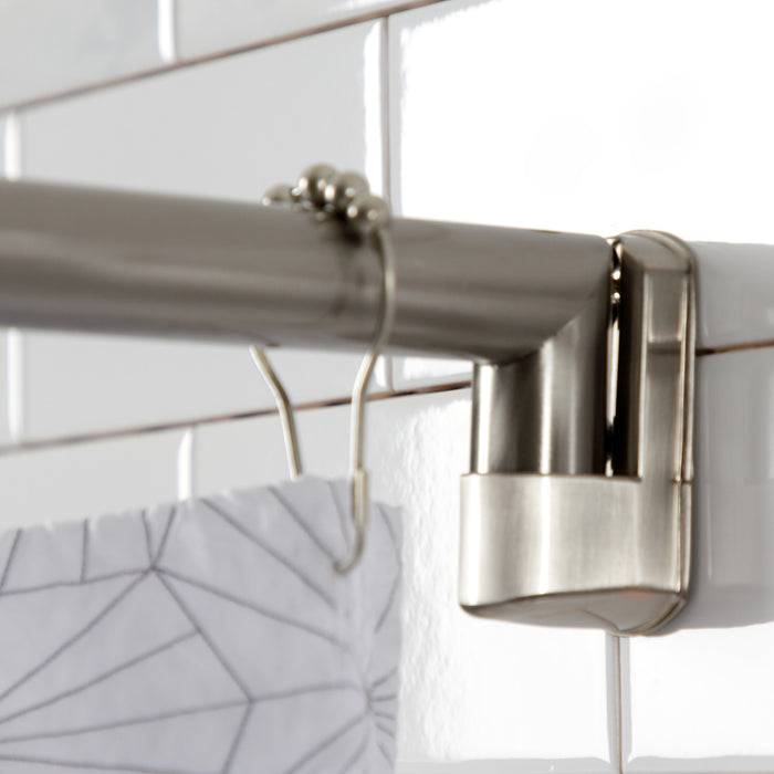 Kingston Brass CC6728 Edenscape 60"-72" Stainless Steel Adjustable Single Curved Shower Curtain Rod, Brushed Nickel