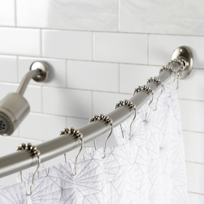 Kingston Brass CC7218 Edenscape 72" Stainless Steel Single Curved Shower Curtain Rod, Brushed Nickel
