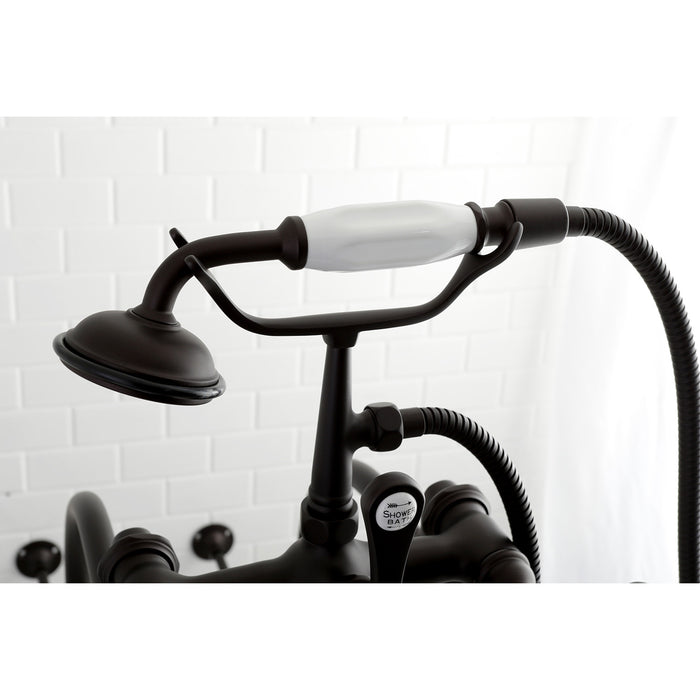 Kingston Brass CCK103T5 Vintage Freestanding Clawfoot Tub Faucet Package with Supply Lines and Hand Shower, Oil Rubbed Bronze