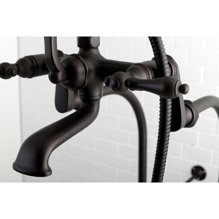Kingston Brass CCK103T5 Vintage Freestanding Clawfoot Tub Faucet Package with Supply Lines and Hand Shower, Oil Rubbed Bronze