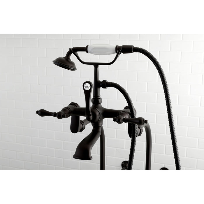 Kingston Brass CCK103T5 Vintage Freestanding Clawfoot Tub Faucet Package with Supply Lines and Hand Shower, Oil Rubbed Bronze