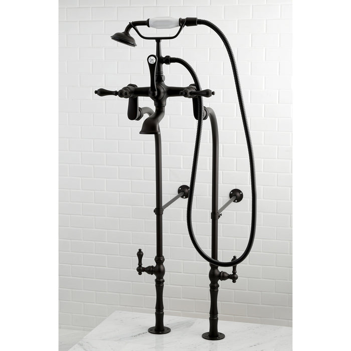 Kingston Brass CCK103T5 Vintage Freestanding Clawfoot Tub Faucet Package with Supply Lines and Hand Shower, Oil Rubbed Bronze