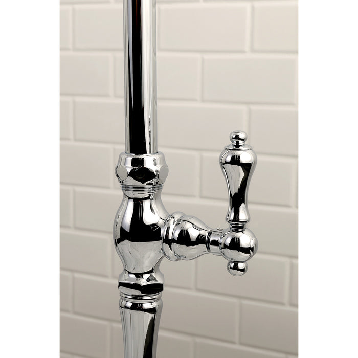 Kingston Brass CCK104T1 Vintage Freestanding Clawfoot Tub Faucet Package with Supply Lines and Hand Shower, Polished Chrome