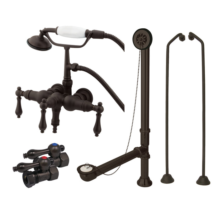Kingston Brass CCK19T5B Vintage Wall Mount Clawfoot Faucet Package, Oil Rubbed Bronze